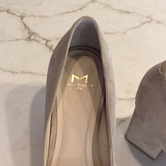 Marc Fisher tan suede, block 3” heels, pointed toe, Great Condition! - Picture 2 of 8